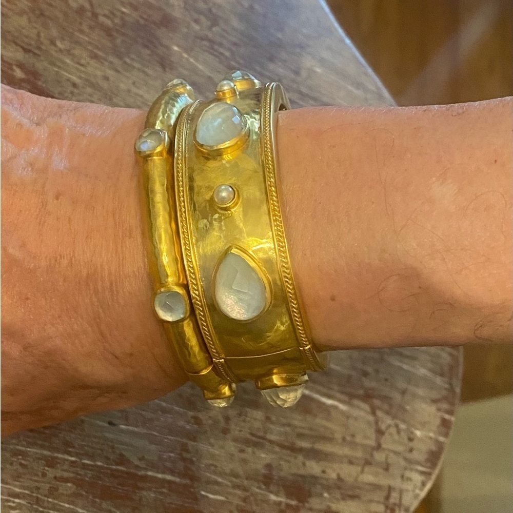 Julie Vos Cannes Stone Statement Hinge Bangle - Picture 5 of 5